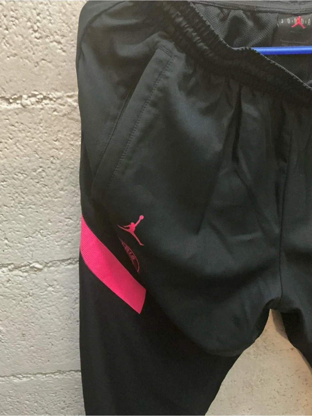 Jordan Men’s Black Track Pants with Pink Accents